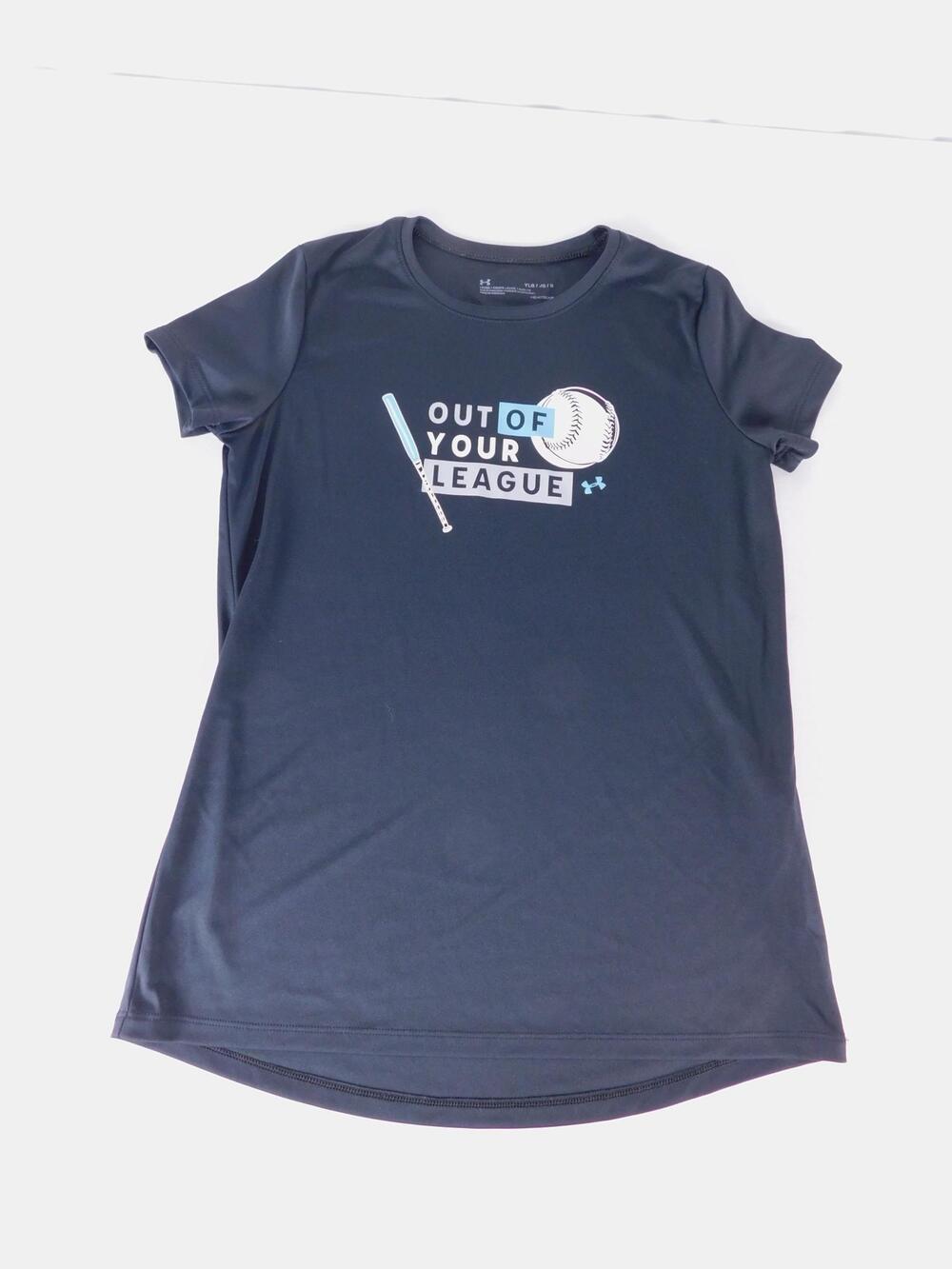 Under Armour Shirt Kids L Black Out Of Your League Baseball Graphic Tee